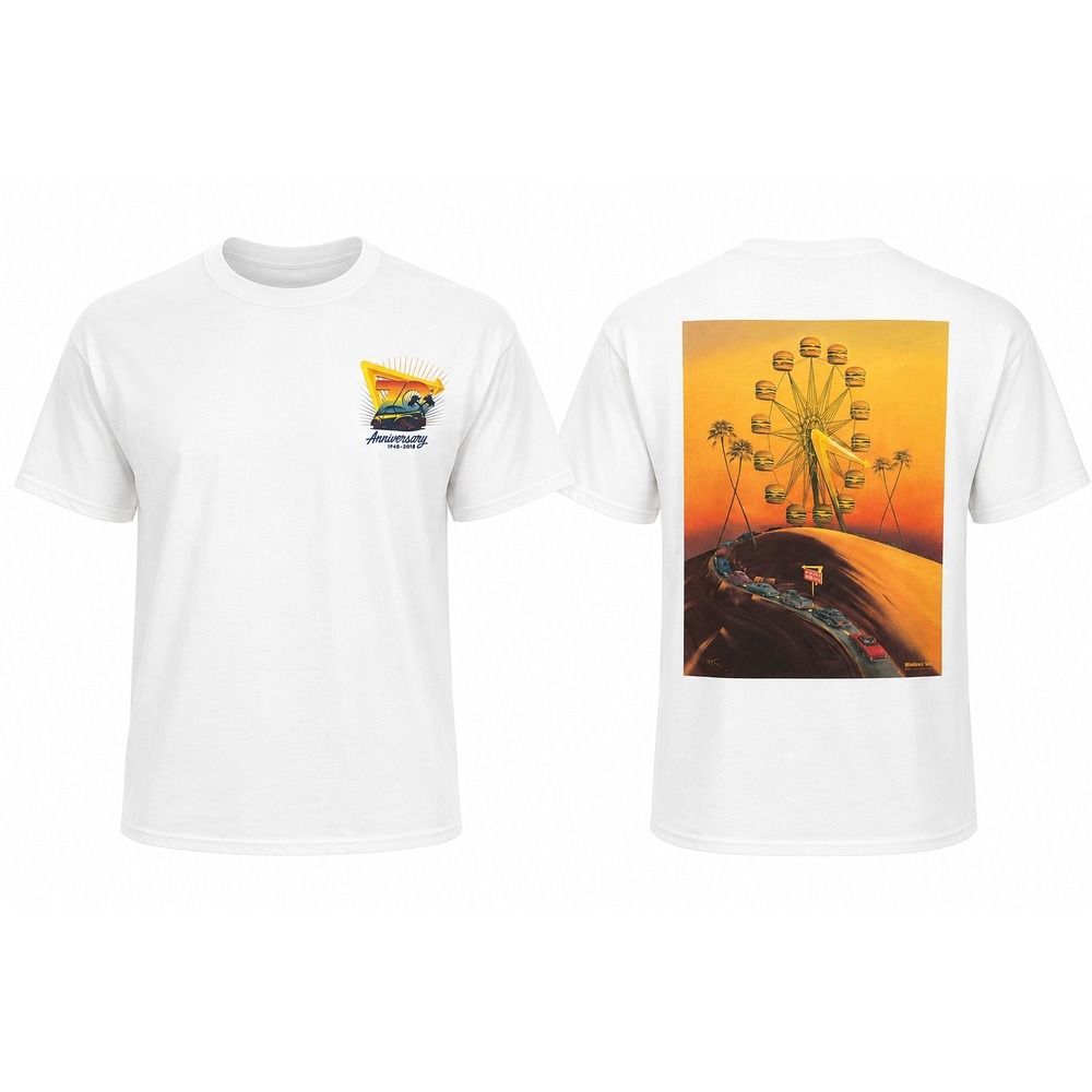 In-N-Out Burger Graphic T-Shirt Mens Medium White 70th Anniversary Vladimir Kush